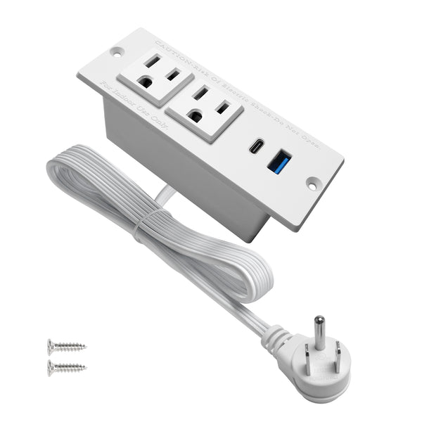 Desk Power Strip With USB C PD20W, Desk Power Socket Extension 3 Way