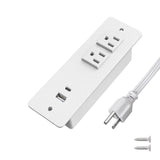 Recessed Power Strip with 20W PD USB C, Conference Flush Mount Desk Outlets White