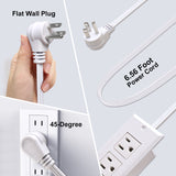 Desk Power Strip with USB Recessed Mounted Desktop Power Outlet 2 Outlets 3 USB Ports (15W/3A) White