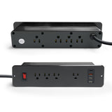 8 Outlets Double Side Recessed Power Strip with USB C PD 20W Flush 0 Desktop Power Extender Built in Under Desk Multiple Power Outlets Flat Plug