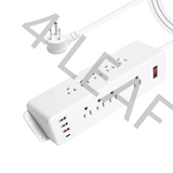 9 Outlets Wall Mount Power Strip with USB C,Triangle Double Side Outlet Extender Fast Charge USB-A Ports & 1 PD USB-C Port Flat Plug Mountable Desk Charging Station