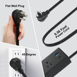 Fast Charge USB C Desk Clamp Power Strip 40W, Desktop Edge Mount 2 PD 20W USB-C Ports&2 QC 18W USB A Ports 3 Outlets Flat Plug for Home Office School Hotel ETL