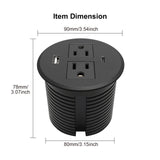 Desktop Power Grommet with USB C Fast Charge Desk Power Station (Total 30W)
