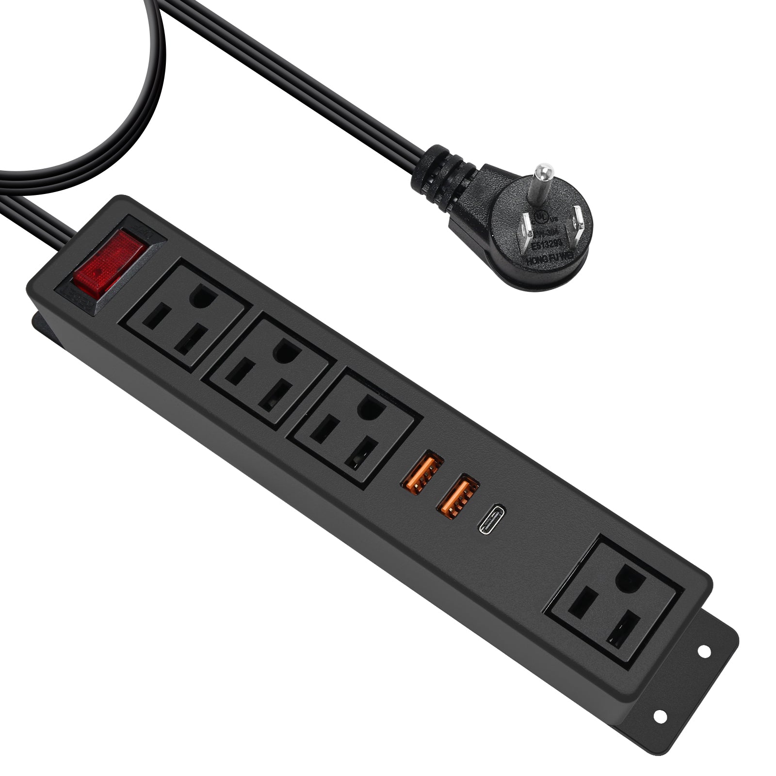 20W Power Strip with USB C Ports, Fast Charge Mountable Multiple Plug ...