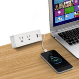 Desk Edge Power Strip with USB Mountable Under Desk Power Strip