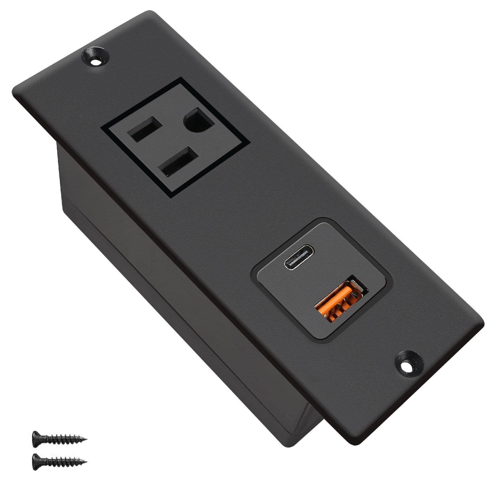 20W PD Fast Charge Desktop Power Outlet Recessed Power Strip USB C – 4 ...