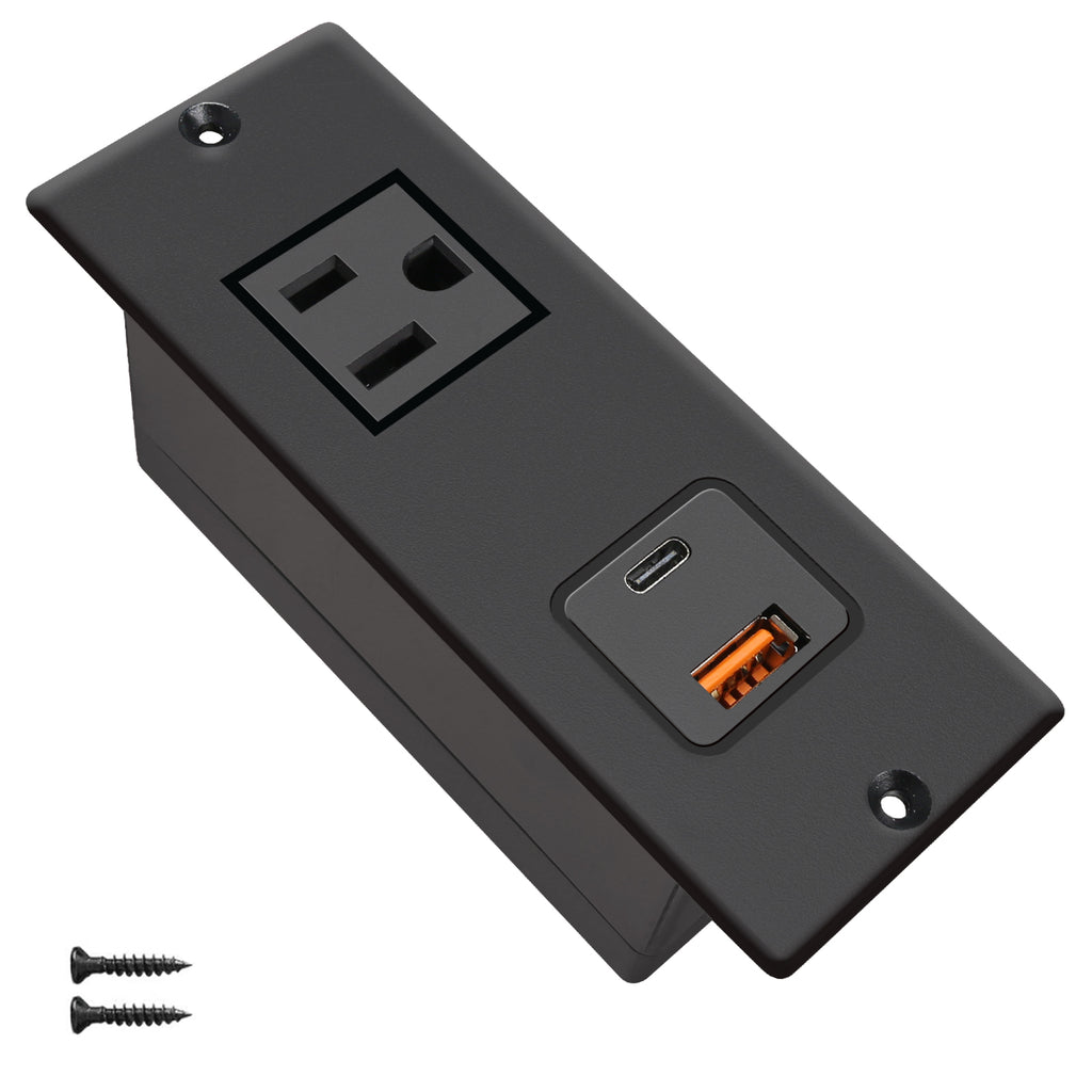 20W PD Fast Charge Desktop Power Outlet Recessed Power Strip USB C – 4 ...