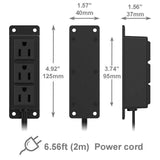 Surface Mounted Power Strip 3 AC Grounded Outlets Mountable Power Strip Socket Adapt to Deak Conference Table Wall Hotel Improvement (3AC)