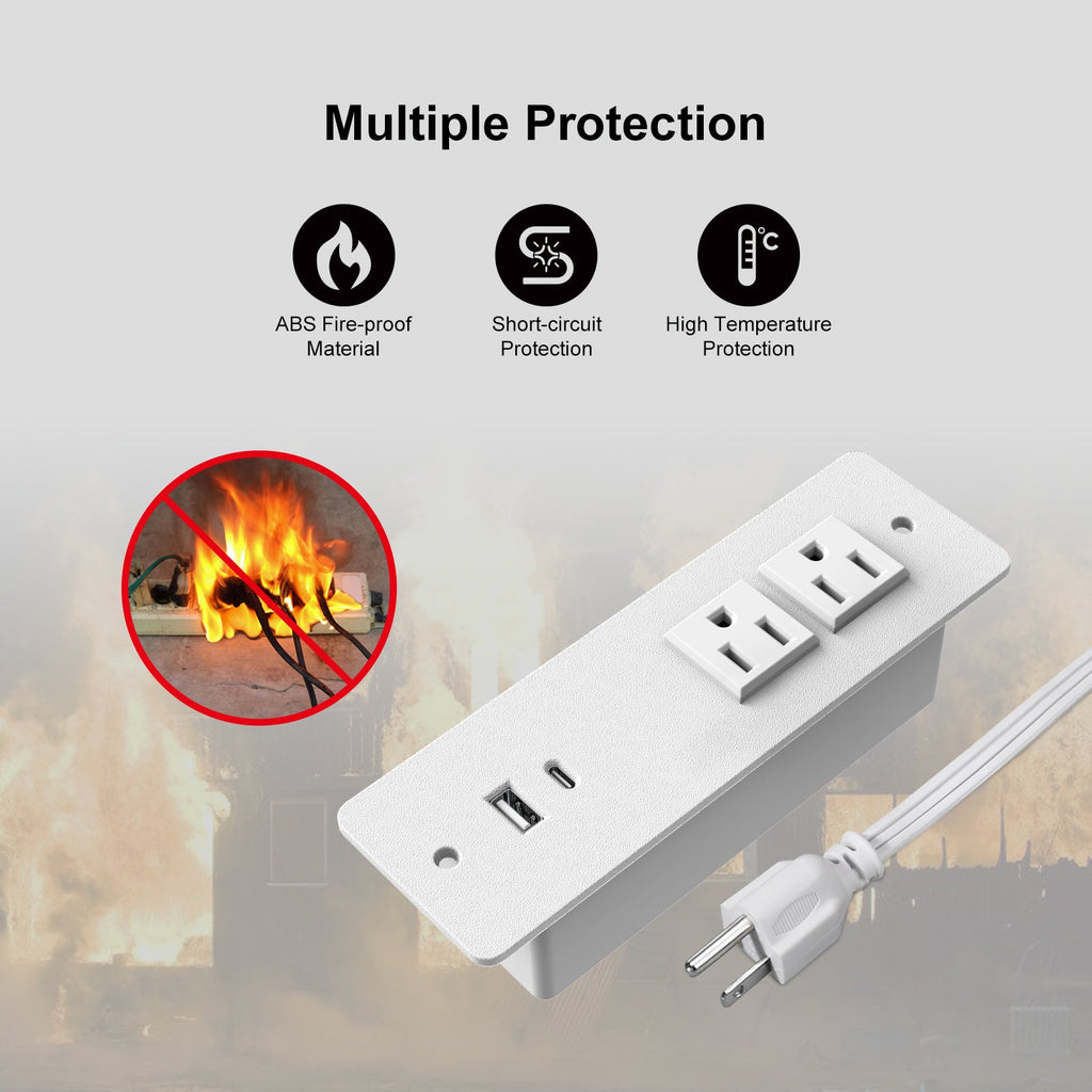 Recessed Power Strip With 20w Pd Usb C Conference Flush Mount Desk Ou 4 Leaf Furniture Power 7748