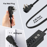 Recessed Power Strip with USB Ports Flat Plug Conference Desk Power Outlet Flush Mount Desktop Power Station 4 Outlets 4.2A
