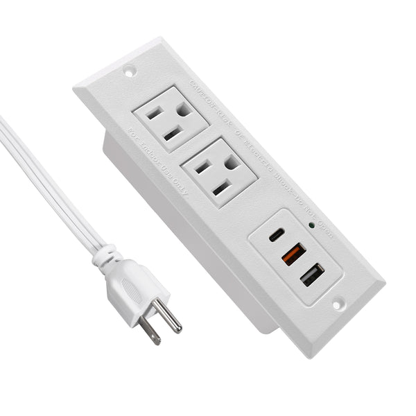 Recessed Power Strip Type C PD Fast Charge Desktop Power Outlet 2 Oult ...